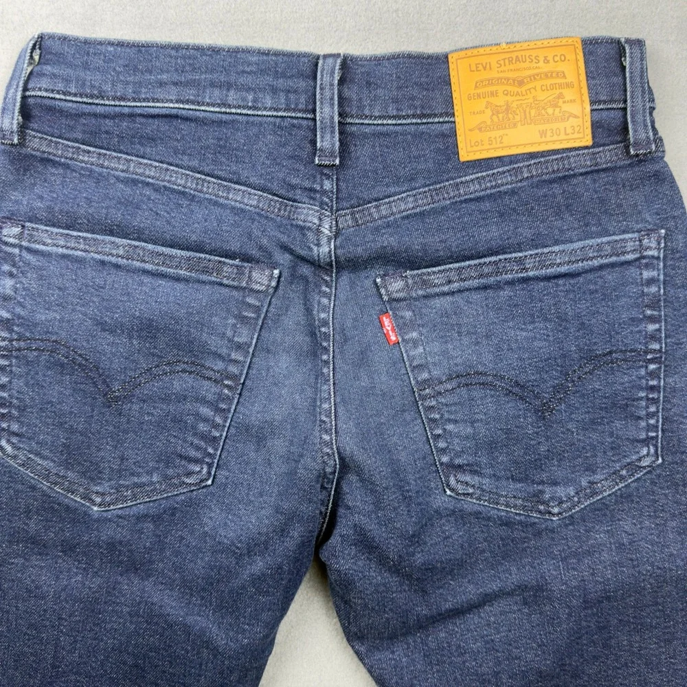 Levis 512 Slim Taper Jeans Mens W30 L32 Dark Indigo Blue Denim Pants